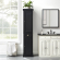 Seaside Tall Linen Cabinet in Distressed Black Finish