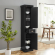 Seaside Tall Linen Cabinet in Distressed Black Finish