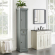 Seaside Tall Linen Cabinet in Distressed Gray Finish