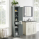 Seaside Tall Linen Cabinet in Distressed Gray Finish