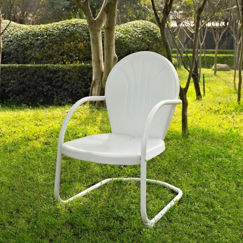 Griffith Outdoor Chair in White Metal