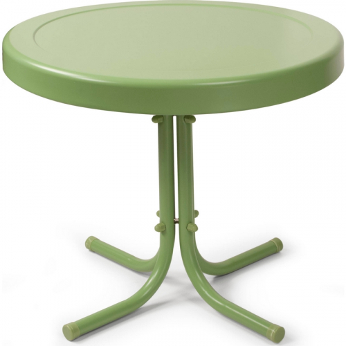 Retro Outdoor 20" Side Table in Oasis Green Metal