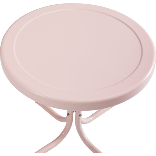 Retro Outdoor 20" Side Table in Pink Metal