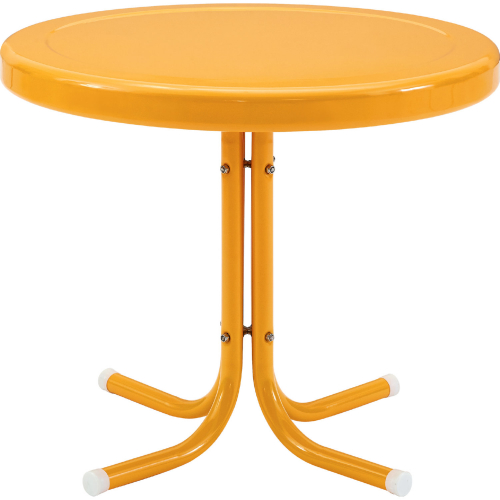 Retro Outdoor 20" Side Table in Tangerine Orange Metal