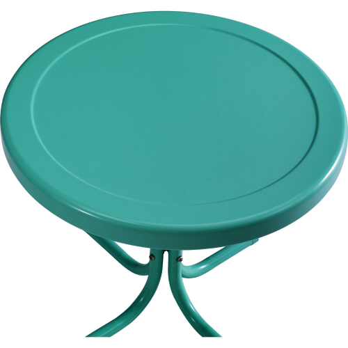 Retro Outdoor 20" Side Table in Turquoise Blue Metal