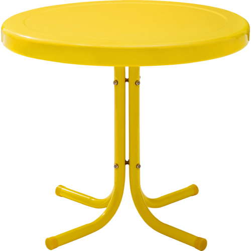 Retro Outdoor 20" Side Table in Yellow Metal