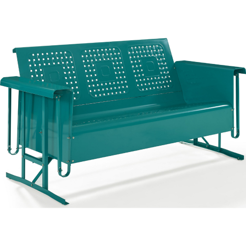 Bates Outdoor Classic Sofa Glider in Turquoise Metal