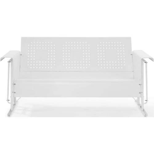 Bates Outdoor Classic Sofa Glider in White Metal