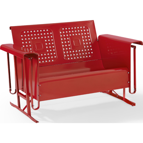 Bates Outdoor Classic Loveseat Glider in Red Metal