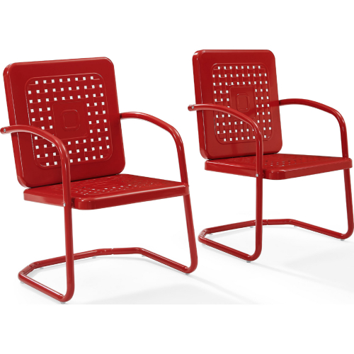 Bates Outdoor Classic Chair in Red Metal (Set of 2)