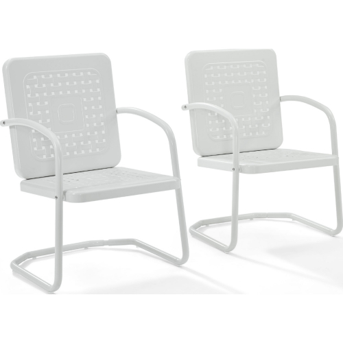 Bates Outdoor Classic Chair in White Metal (Set of 2)