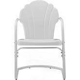 Tulip Outdoor Arm Chair in White Satin Steel (Set of 2)