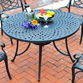 Sedona Outdoor 48" Dining Table in Charcoal Black Cast Aluminum