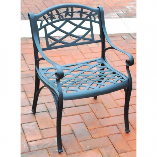 Sedona Outdoor Arm Chair in Charcoal Black Cast Aluminum (Set of 2)