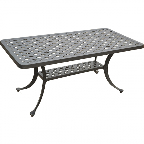 Sedona Outdoor Coffee Table in Charcoal Black Cast Aluminum