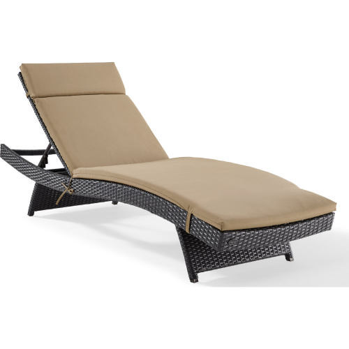 Biscayne Chaise Lounge in Poly Wicker & Mocha Cushion