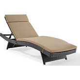 Biscayne Chaise Lounge in Poly Wicker & Mocha Cushion