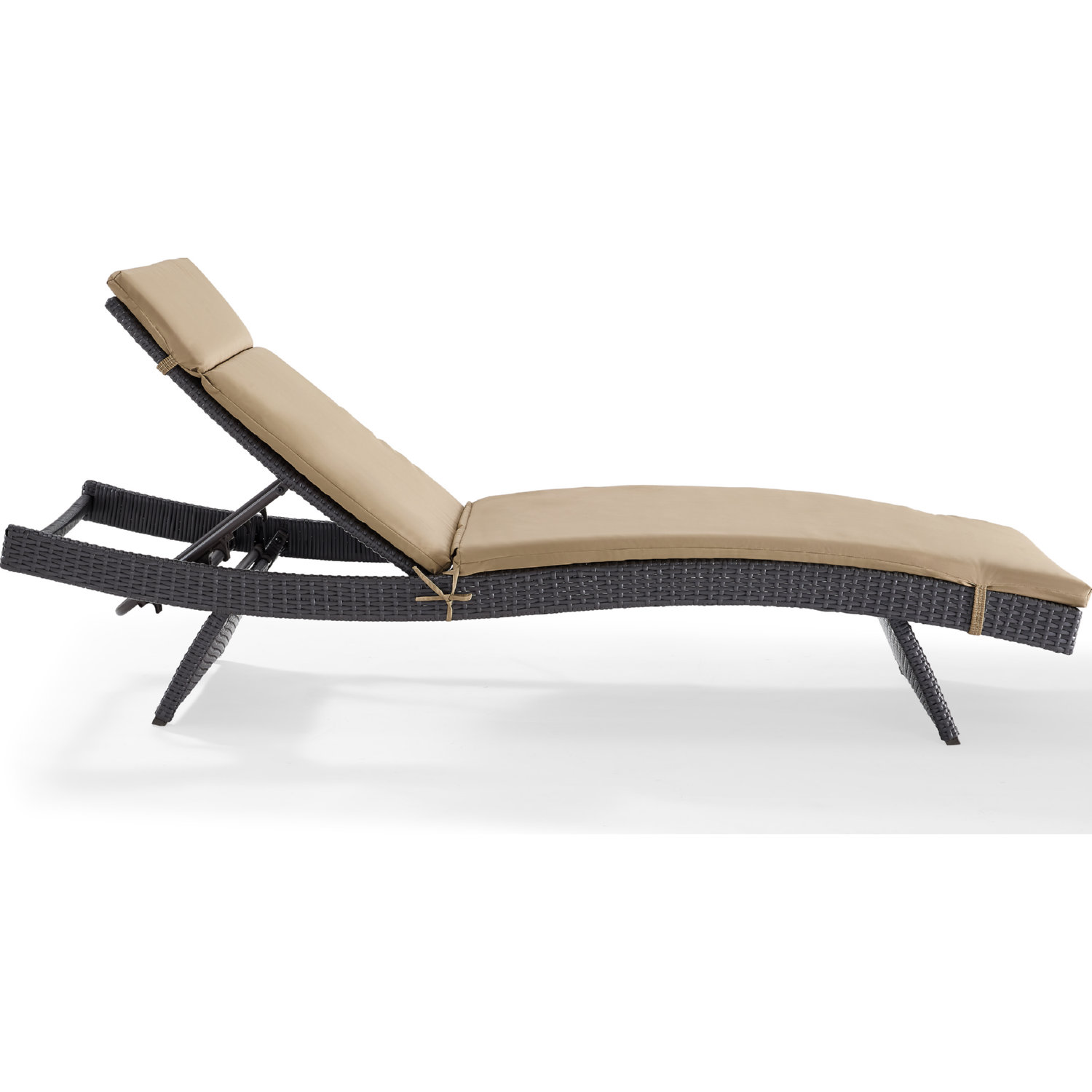 Crosley CO7144BR MO Biscayne Chaise Lounge in Poly Wicker Mocha Cushion