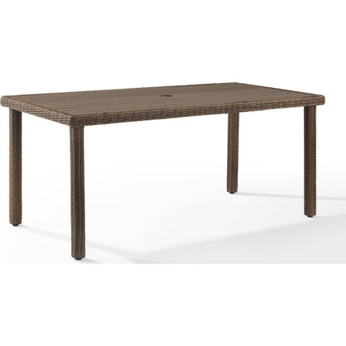 Bradenton Outdoor 67" Dining Table in Weathered Brown Resin Wicker