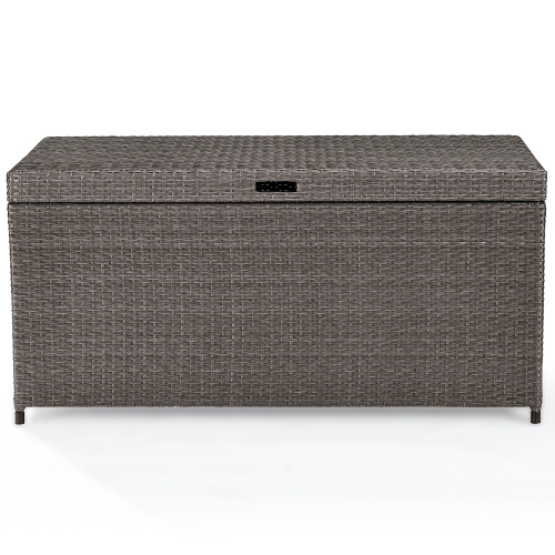 Palm Harbor Outdoor Storage Bin in Gray Resin Wicker