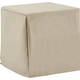 Outdoor End Table Furniture Cover in Tan Fabric