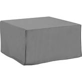 Outdoor Square Table & Ottoman Furniture Cover in Gray Fabric