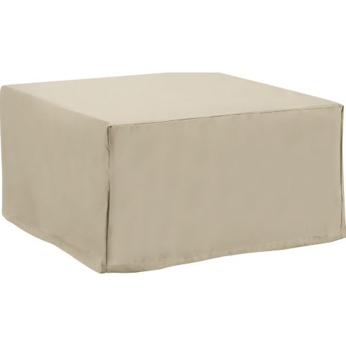 Outdoor Square Table & Ottoman Furniture Cover in Tan Fabric