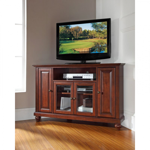 Cambridge 48" Corner TV Stand in Vintage Mahogany Finish