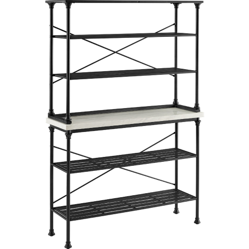 Madeleine Baker's Rack Console & Hutch in Black & White Faux Marble