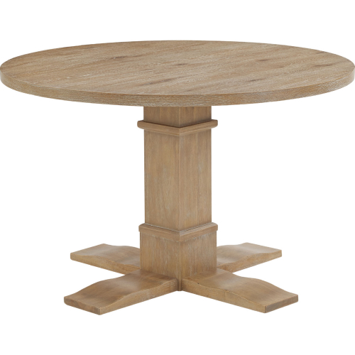 Joanna 47" Round Dining Table in Rustic Brown Finish