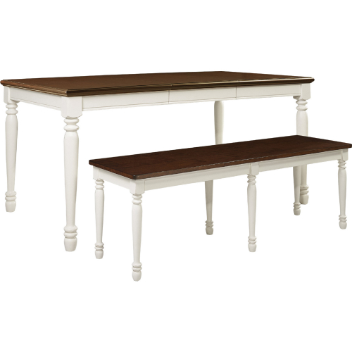 Shelby 3 Piece Dining Set in White Wood