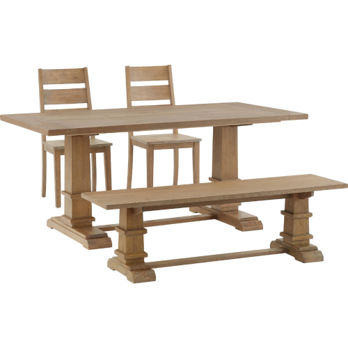 Joanna 4 Piece Dining Set in Rustic Brown