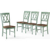 Shelby Dining Chair in Distressed Teal & Cherry Finish (Set of 4)