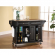 Kitchen Cart Island in Black Finish with Stainless Steel Top