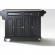 Kitchen Cart Island in Black Finish with Stainless Steel Top