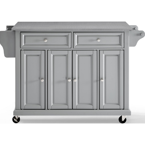 Kitchen Cart in Vintage Grey Finish w/ Stainless Steel Top