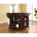 Kitchen Cart Island in Vintage Mahogany Finish with Stainless Steel Top