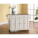 Kitchen Cart Island in White Finish with Stainless Steel Top