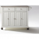 Kitchen Cart Island in White Finish with Stainless Steel Top