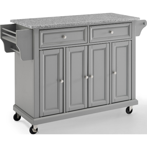 Kitchen Cart in Vintage Grey Finish w/ Grey Granite Top