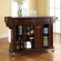 Kitchen Cart Island in Vintage Mahogany Finish with Salt & Pepper Granite Top