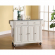 Kitchen Cart Island in White Finish with Salt & Pepper Granite Top