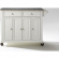 Kitchen Cart Island in White Finish with Salt & Pepper Granite Top
