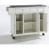Kitchen Cart Island in White Finish with Salt & Pepper Granite Top