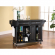 Kitchen Cart Island in Black Finish with Solid Black Granite Top