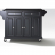 Kitchen Cart Island in Black Finish with Solid Black Granite Top