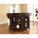 Kitchen Cart Island in Vintage Mahogany Finish with Solid Black Granite Top