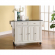 Kitchen Cart Island in White Finish with Solid Black Granite Top