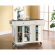 Kitchen Cart Island in White Finish with Solid Black Granite Top