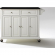 Kitchen Cart Island in White Finish with Solid Black Granite Top
